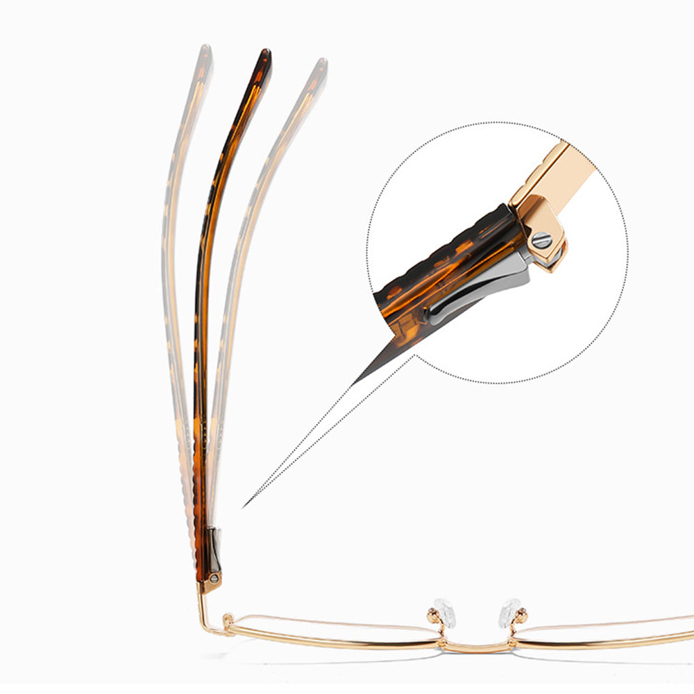 Lunettes d'ordinateur pour femmes Techsuit 3163, Anti-Lumière Bleue, Noires Dorées