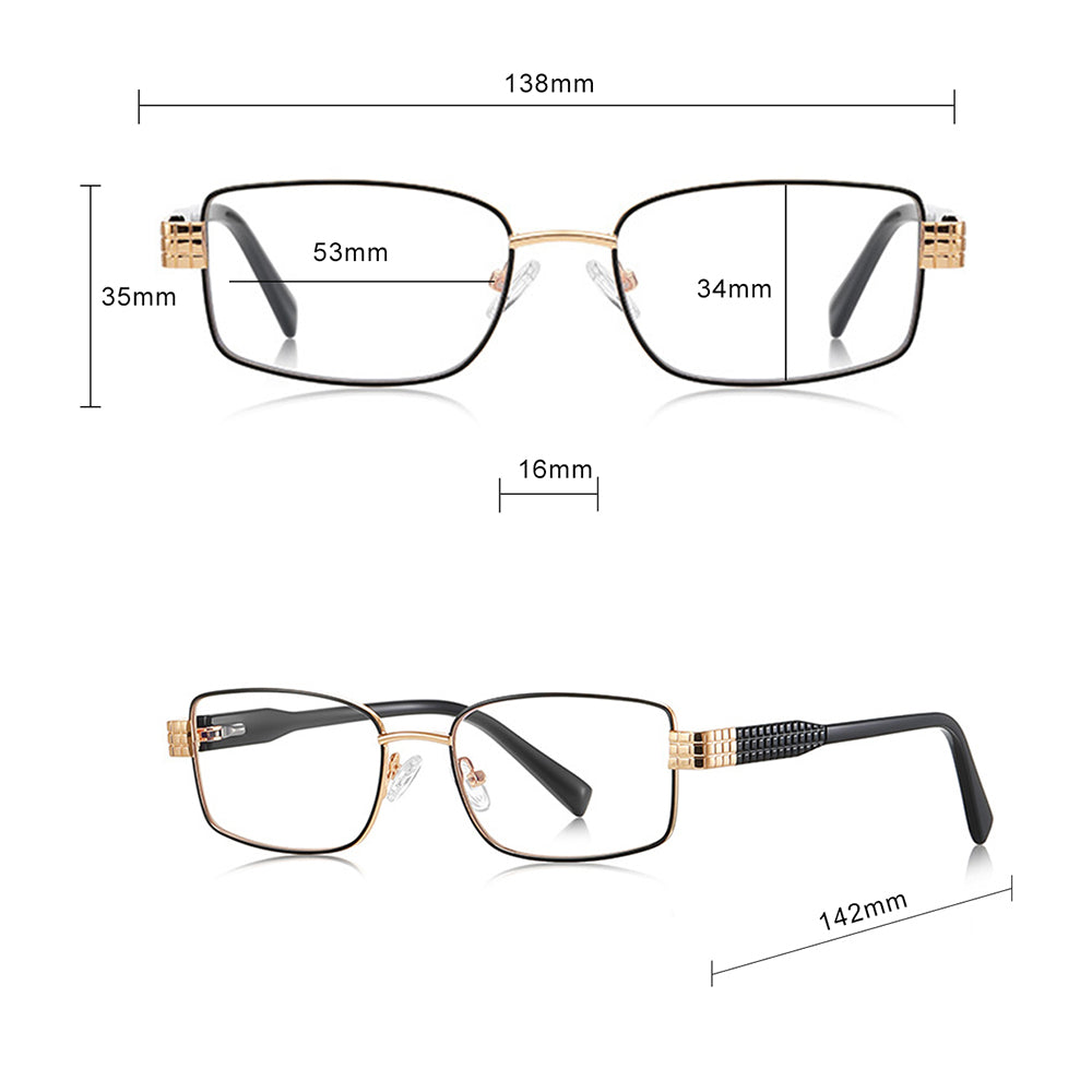 Lunettes d'ordinateur pour femmes Techsuit 3163, Anti-Lumière Bleue, Noires Dorées