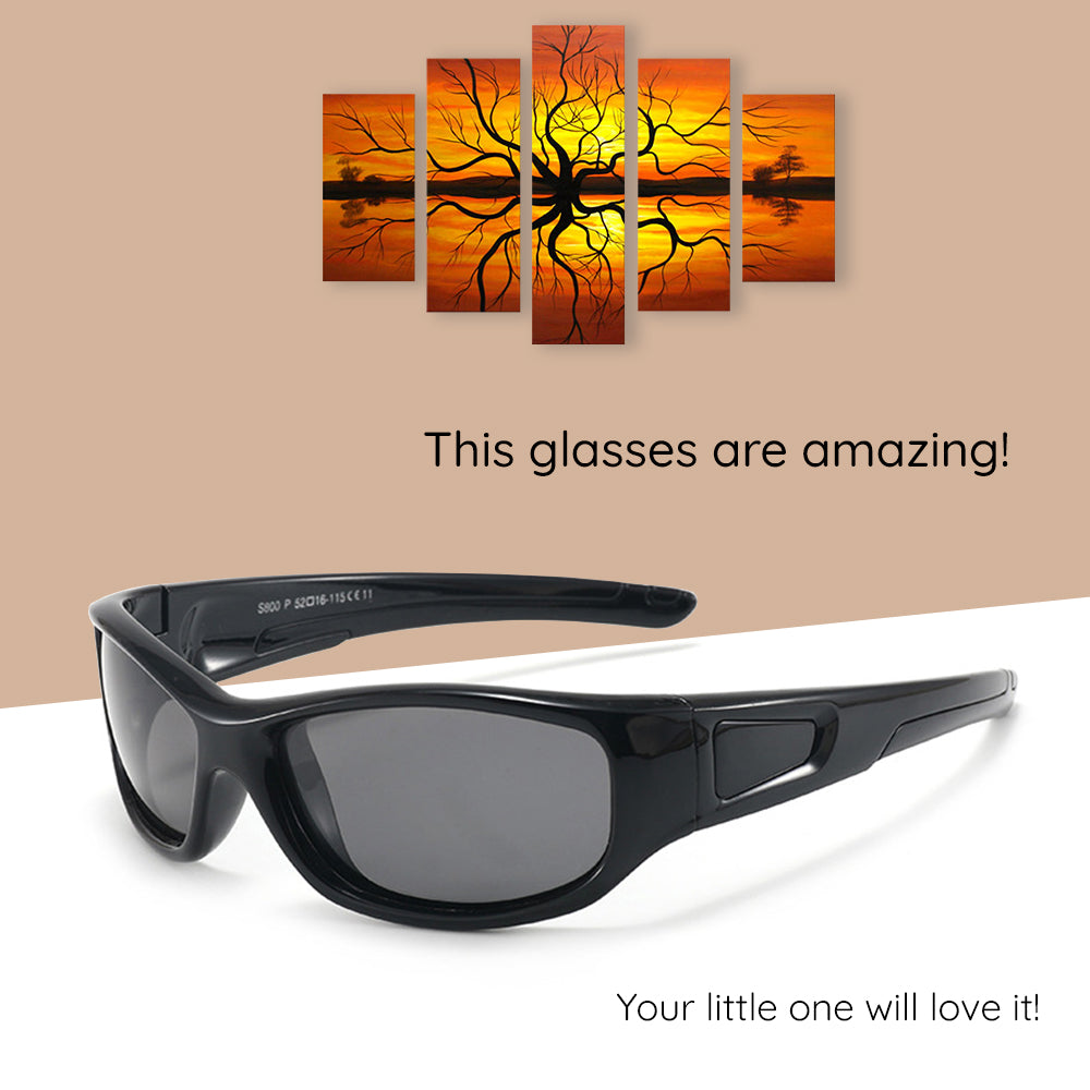 Sport-Sonnenbrille für Kinder Techsuit 800-C11, polarisiert, schwarz