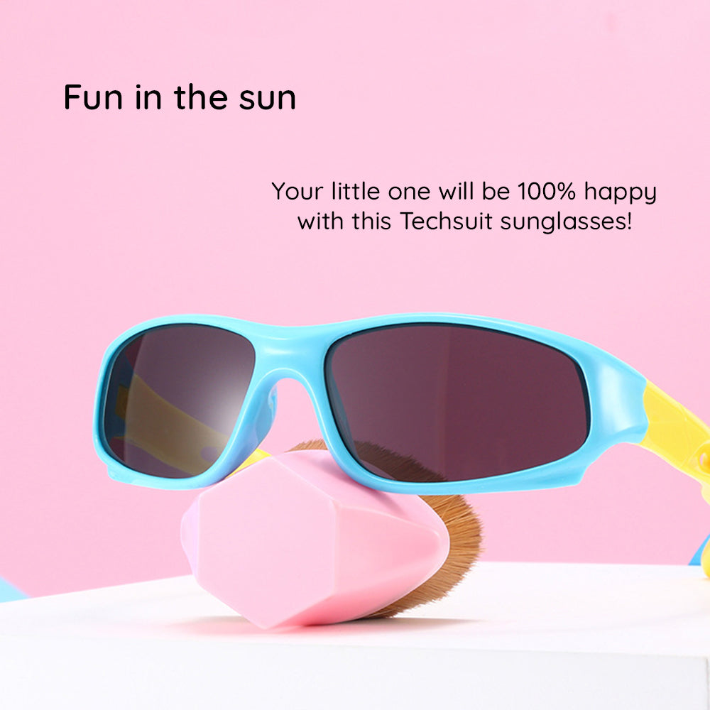 Lunettes de Soleil Sport Enfants Techsuit 816-C3, Polarisées, Rose Vertes