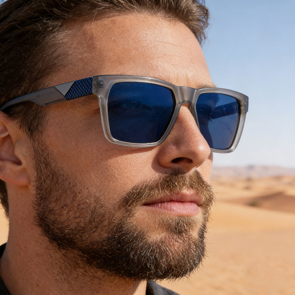 Lunettes de Soleil Homme Techsuit 8500, Polarisées, Protection UV, Noir Gris