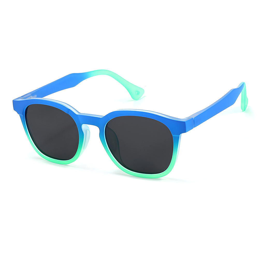 Lunettes de Soleil Enfants Techsuit 691, Polarisées, Protection UV, Noir Bleu Vert Dégradé