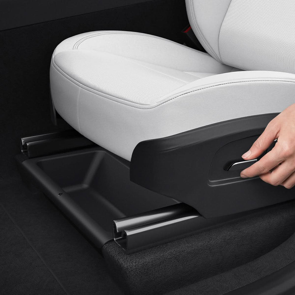 Spigen TO222J Auto-Organizer zur Montage unter dem Sitz für Tesla Y Juniper, 2-teiliges Set
