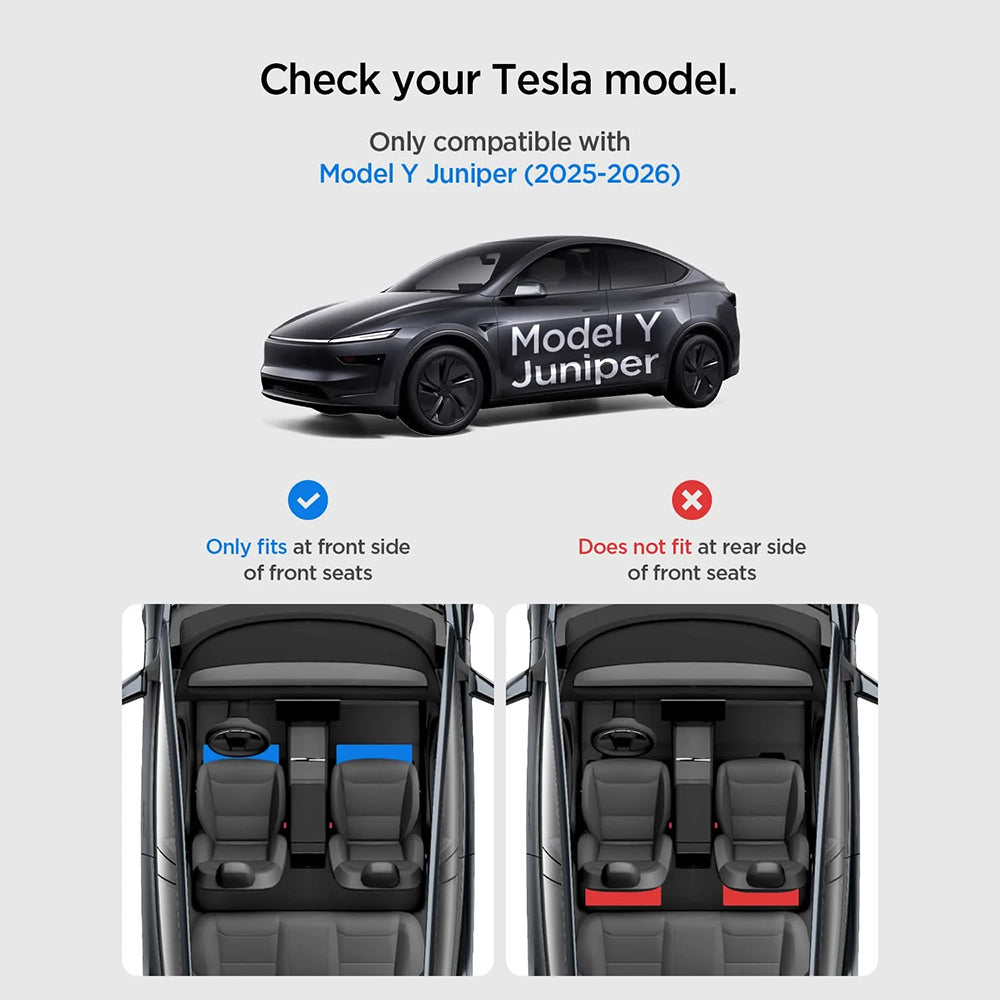 Spigen TO222J Auto-Organizer zur Montage unter dem Sitz für Tesla Y Juniper, 2-teiliges Set