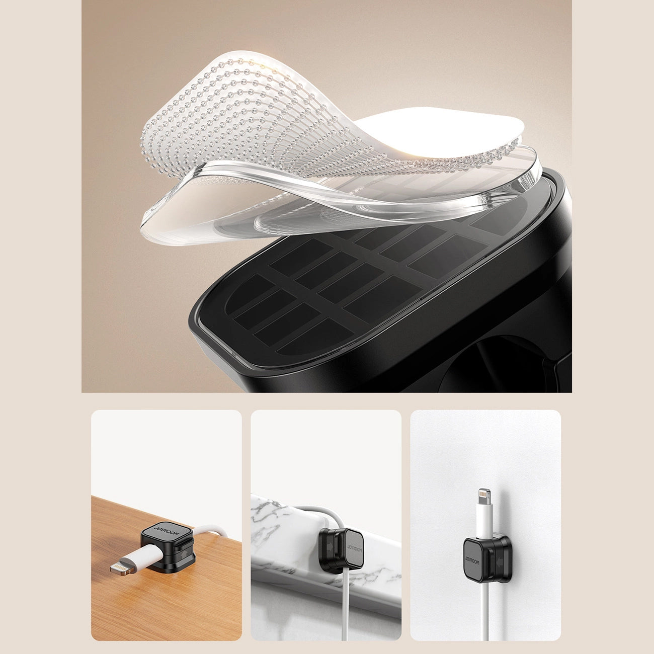 Kabelorganisator Joyroom JR-ZS368, Set 6 Stück, Schwarz