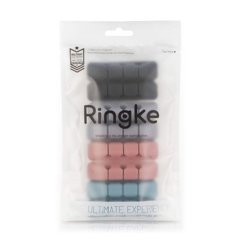 Kabelorganisator Ringke, Set 4 Stück, Schwarz