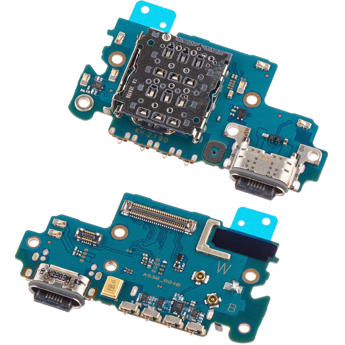 Board with Charging Connector - Microphone - SIM Reader Module Samsung Galaxy A53 5G A536, Service Pack GH59-15556A