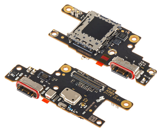 Carte avec Connecteur de Charge - Microphone - Module Lecteur SIM Xiaomi Poco F6, Service Pack 5600010N16T00
