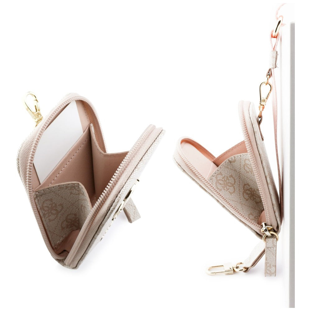 Guess 4G Metal Logo Wallet and Phone Lanyard, Pink