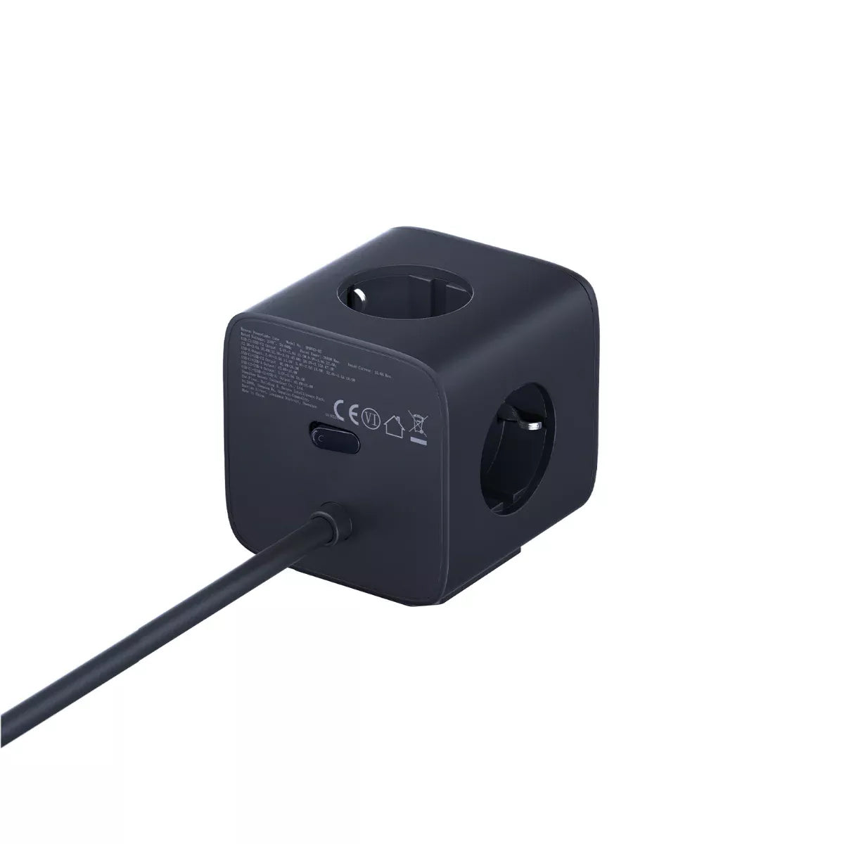 Baseus EnerFill FA11 Power Strip, 3 x Schuko - 1 x USB-A - 2 x USB-C, Black E00082100123-00