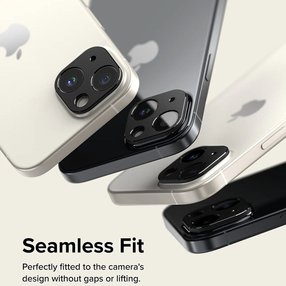 Cadre de protection pour caméra arrière Ringke Styling pour Apple iPhone 15 Plus / 15, Aluminium, Noir