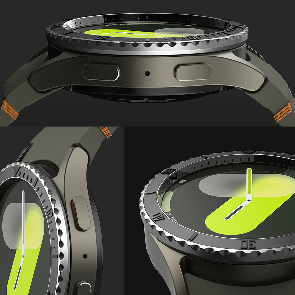 Ringke Premium Styling Schutzrahmen für Samsung Galaxy Watch7 44mm, Modell 3, Schwarz