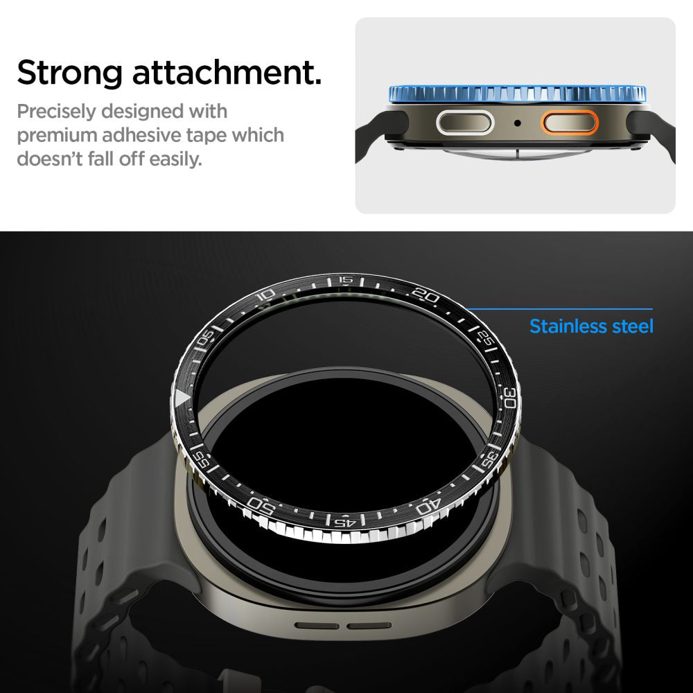 Cadre de protection Spigen Tune Diver pour Samsung Galaxy Watch8 44mm, Noir ACS10008