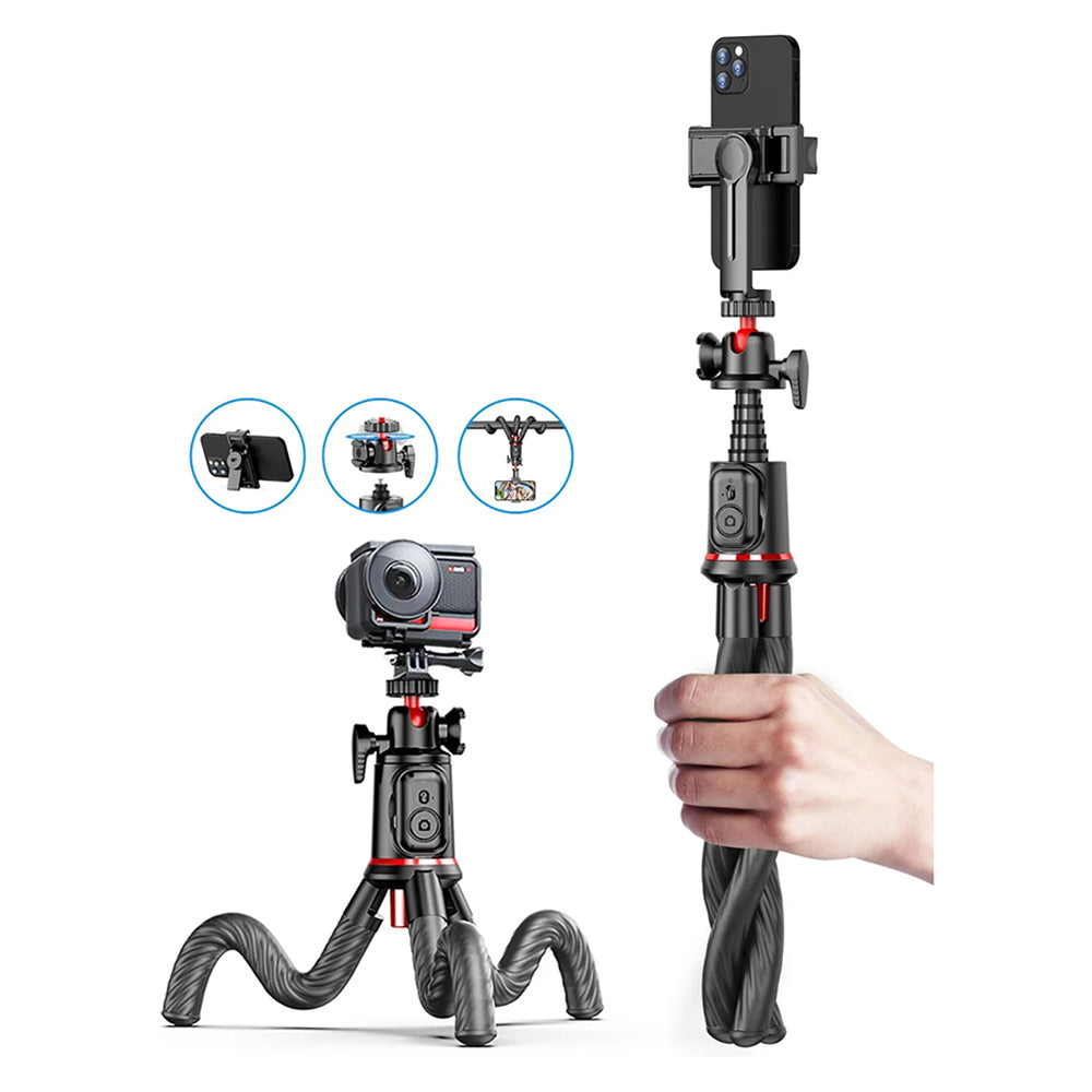 Selfie Stick Bluetooth Techsuit C03, Universal, Schwarz