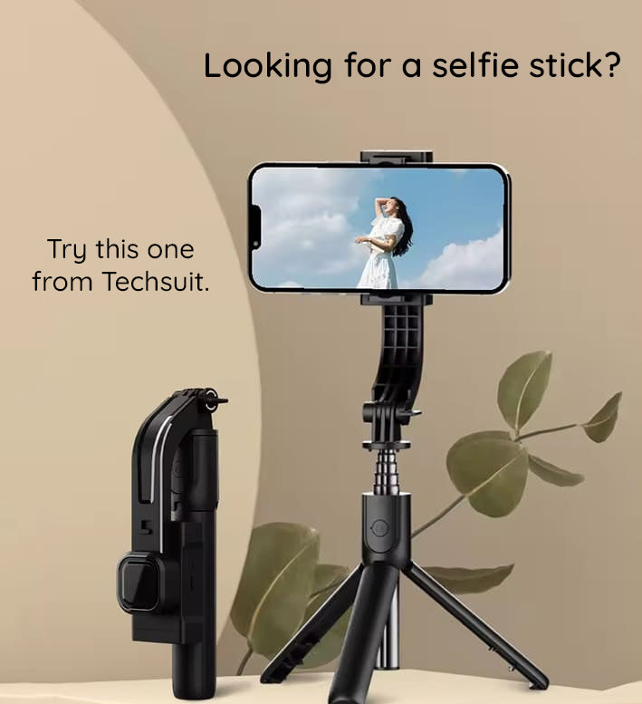 Perche à selfie Bluetooth Techsuit C06, Universelle, Noire