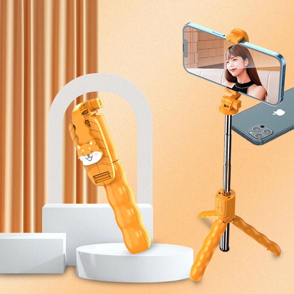 Selfie Stick Bluetooth Techsuit KT01, Universel, Orange