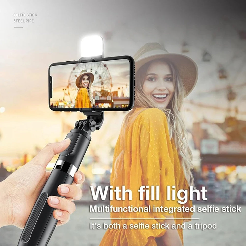 Selfie Stick Bluetooth Techsuit L02s, Universal, Schwarz