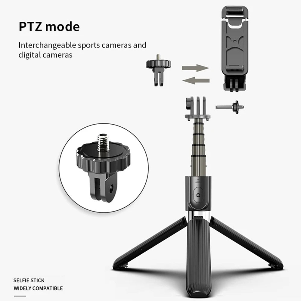 Perche à selfie Bluetooth Techsuit L03, Universelle, Noire
