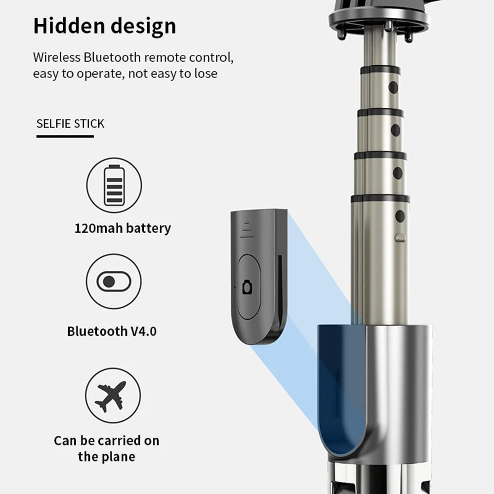 Perche à selfie Bluetooth Techsuit L03, Universelle, Noire