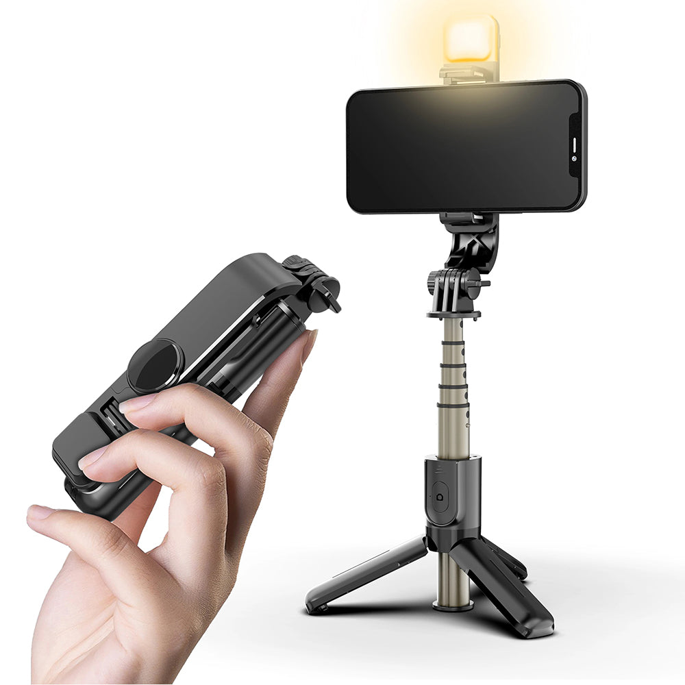 Selfie Stick Bluetooth Techsuit L10s, Universal, Black