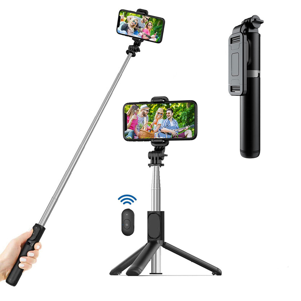 Perche à selfie Bluetooth Techsuit Q01, Universelle, Noire