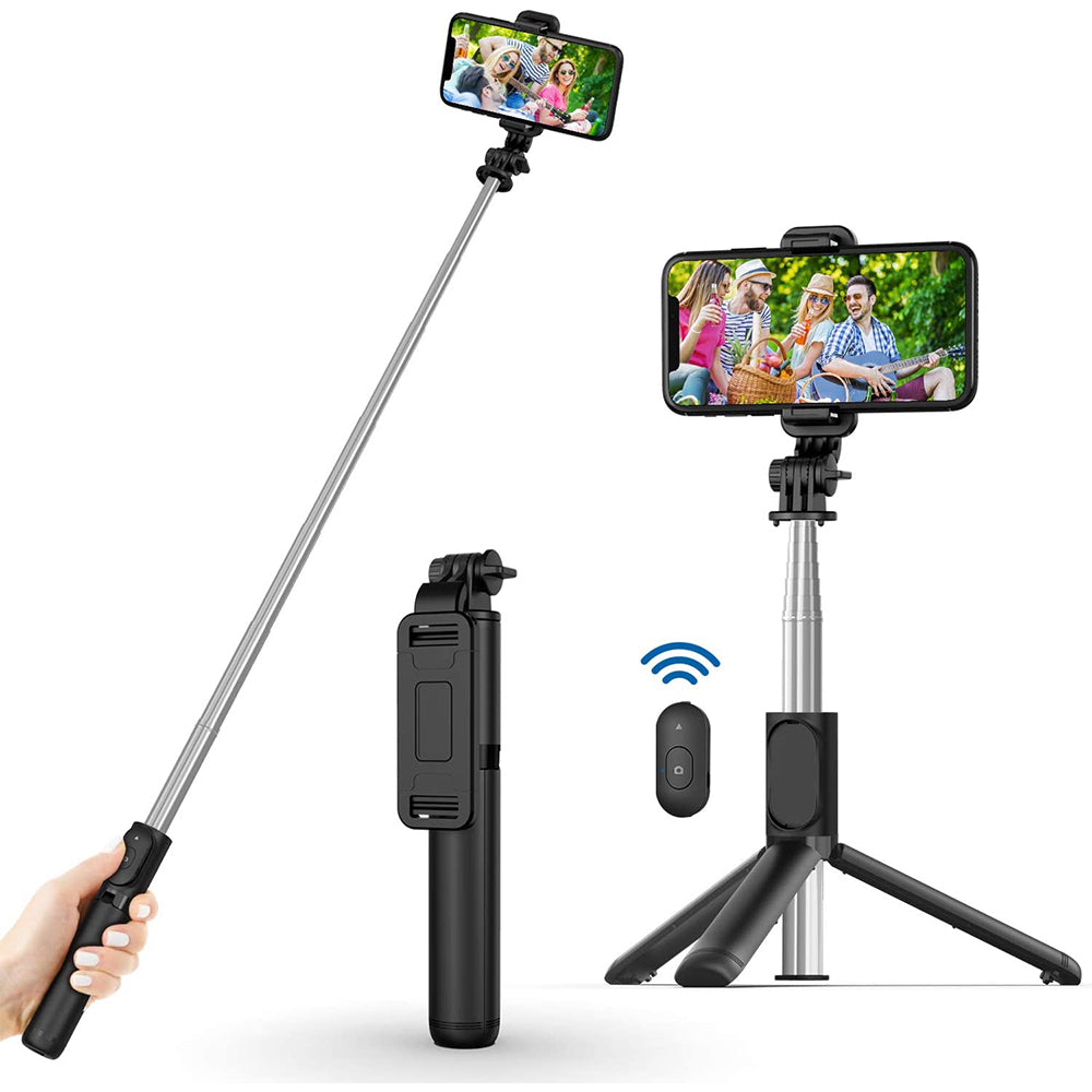 Perche à selfie Bluetooth Techsuit Q01, Universelle, Noire