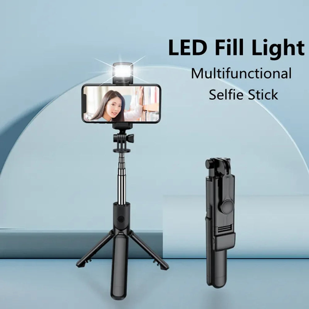 Selfie Stick Bluetooth Techsuit S03-S, Universal, Schwarz
