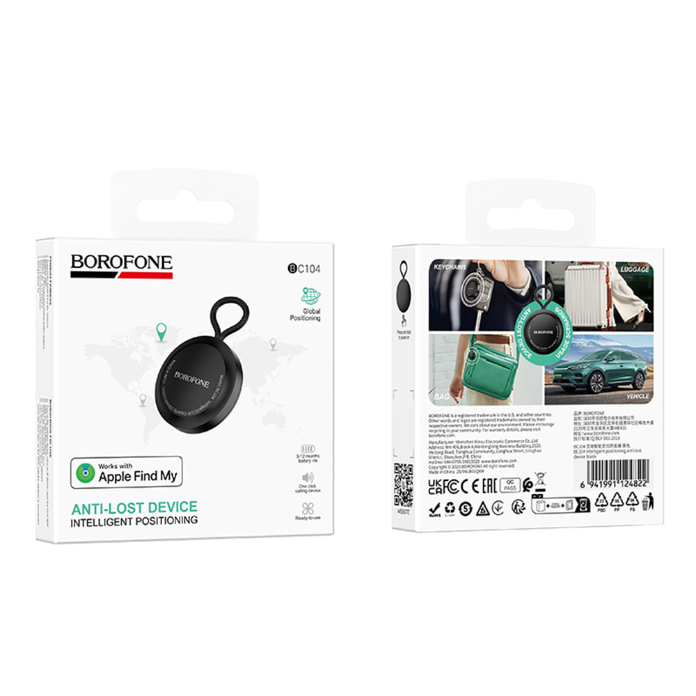 Borofone SmartTag BC104 für iOS-Serie, Schwarz