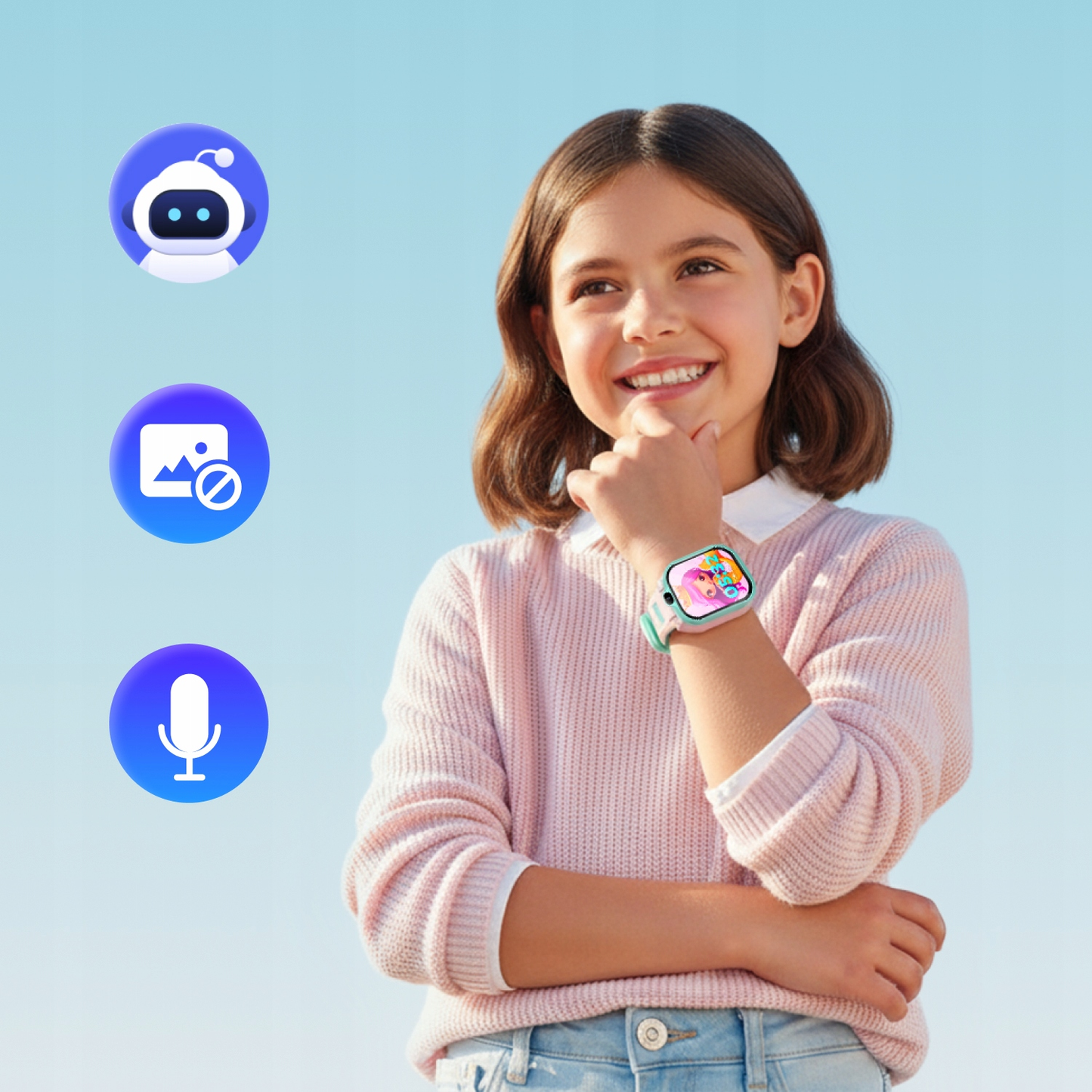 Smartwatch Forever Kids Boost KW-530 Call, Rosa