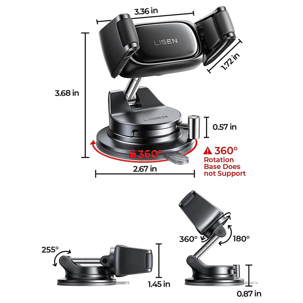 Support Auto Lisen A609, 4 pouces - 7 pouces, Noir YL0225120003
