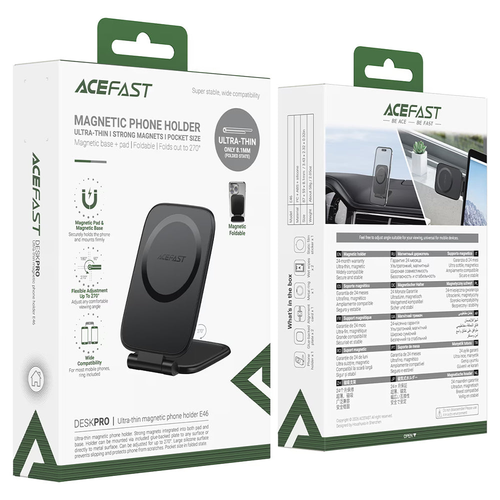 Support Auto Magnétique Acefast E46, Universel, Noir