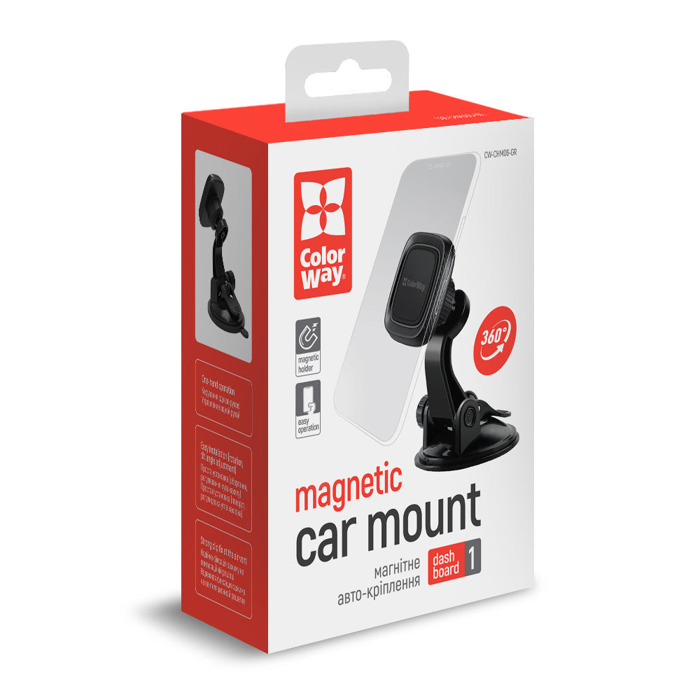 Support Auto Magnétique ColorWay CW-CHM06, Universel, Noir