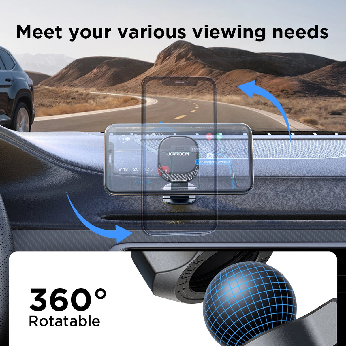 Joyroom JR-ZS400 Support magnétique pour voiture, universel, noir