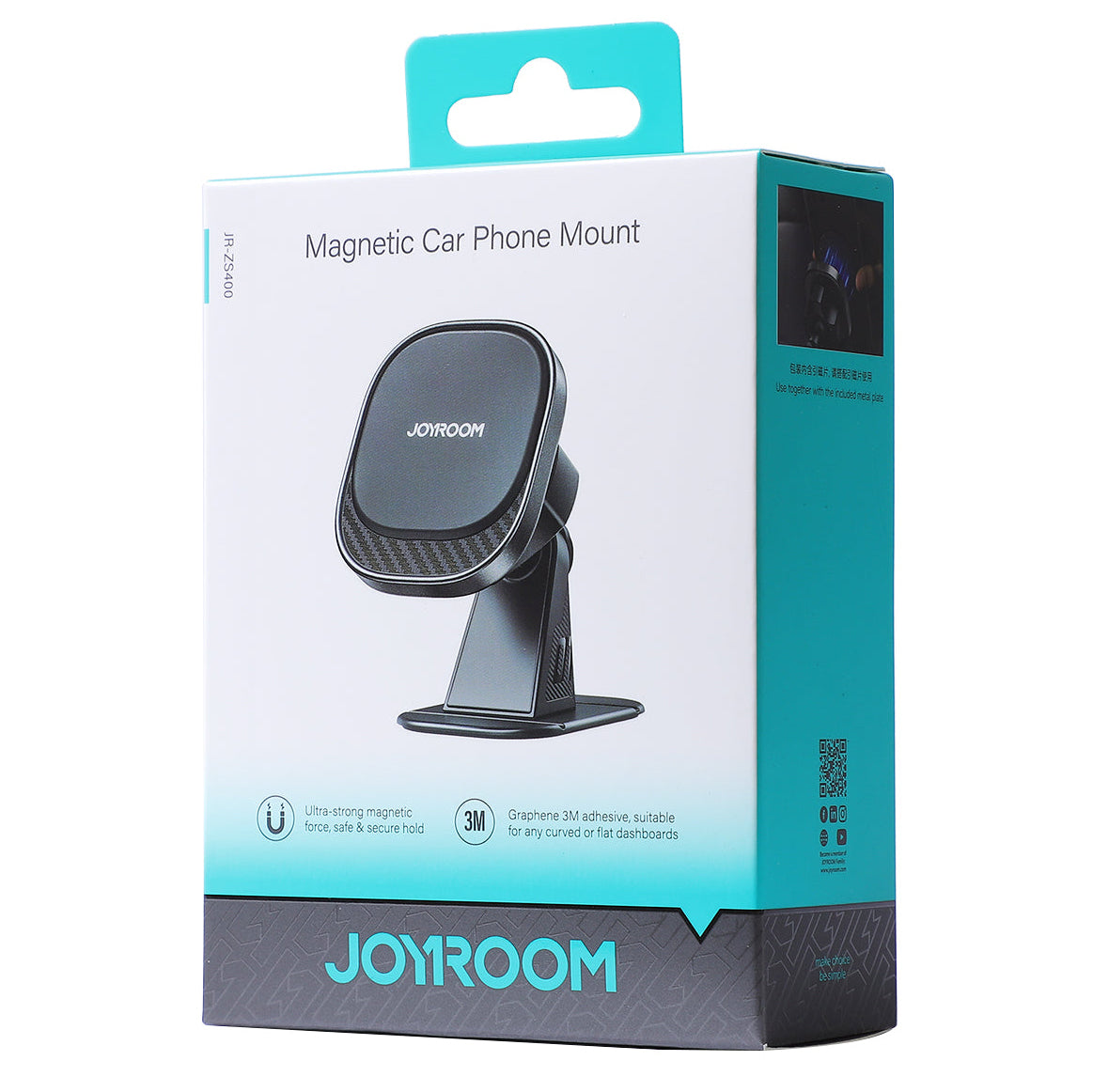 Joyroom JR-ZS400 Support magnétique pour voiture, universel, noir