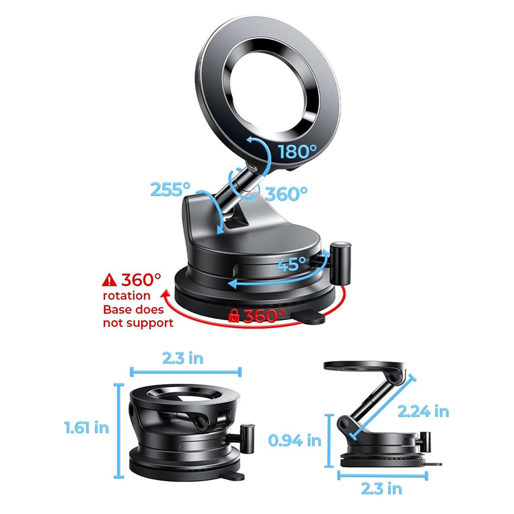 Support Auto Magnétique Lisen A608, 4 pouces - 7 pouces, Noir