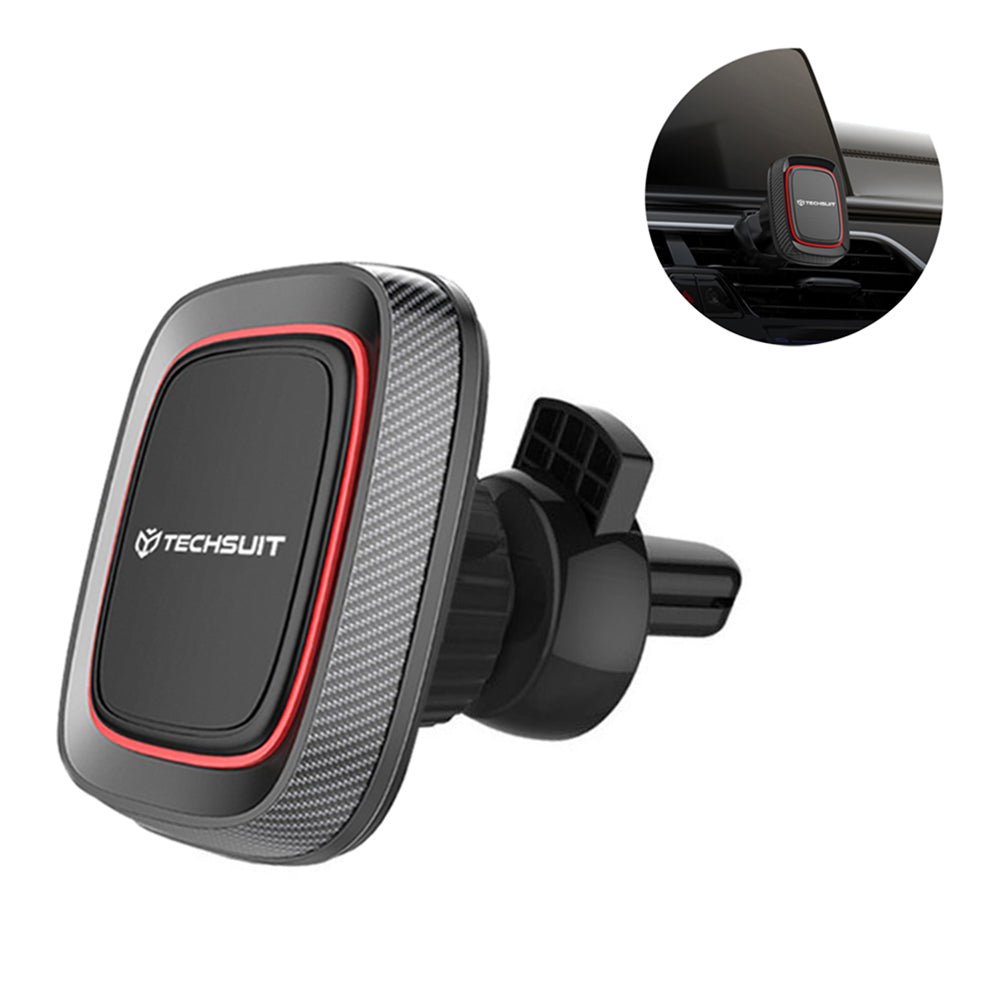 Magnetische Autohalterung Techsuit S5, Universal, Schwarz Rot