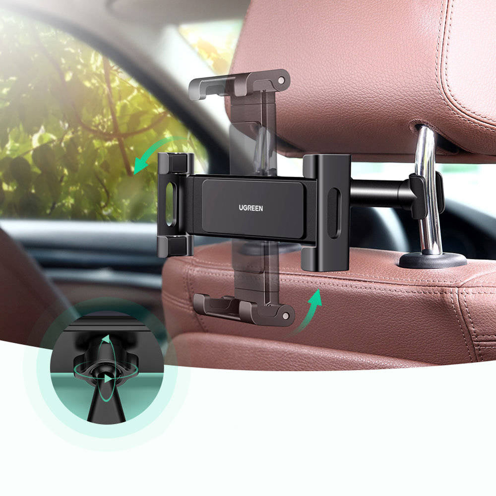 Support Auto Appui-tête UGREEN LP160 (60108) pour Téléphone / Tablette, 4.7 pouces - 12.9 pouces, Noir