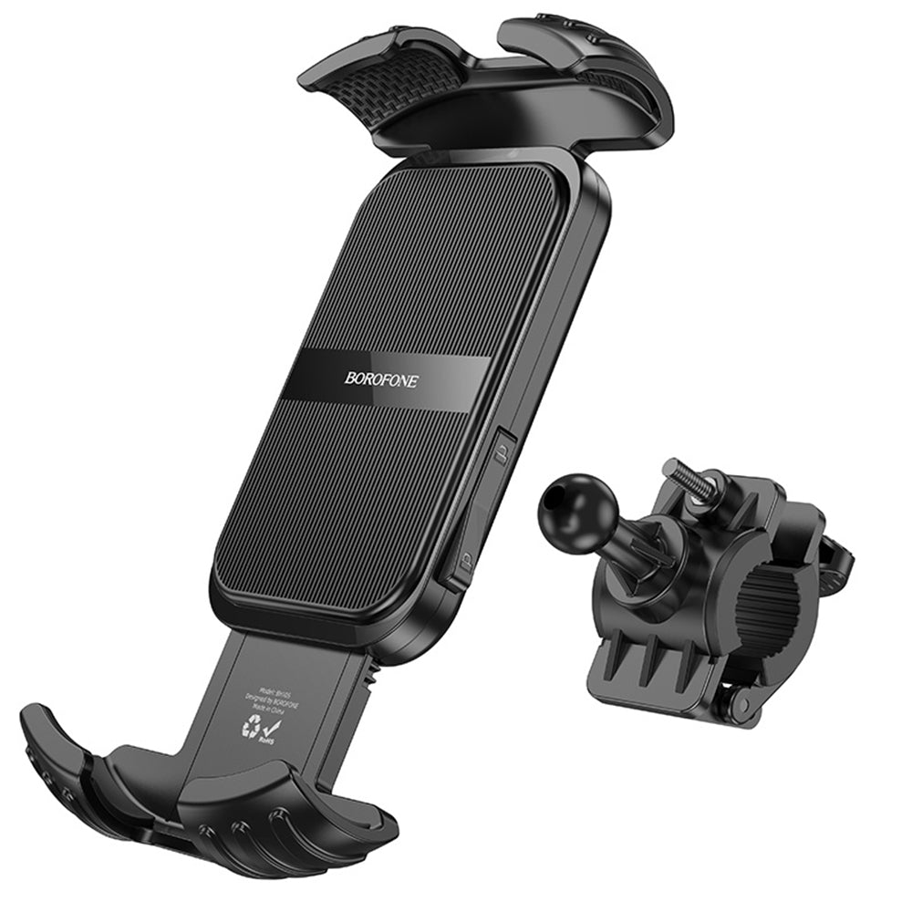 Fahrrad- und Motorradhalterung Borofone BH105 Basalt, 4,7 Zoll - 7 Zoll, Schwarz