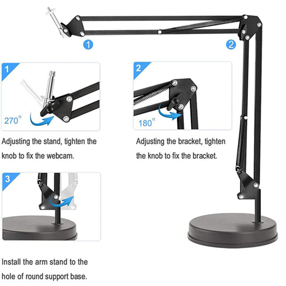 Support de bureau 1/4 pouce Techsuit GT6 pour caméra / microphone, Noir