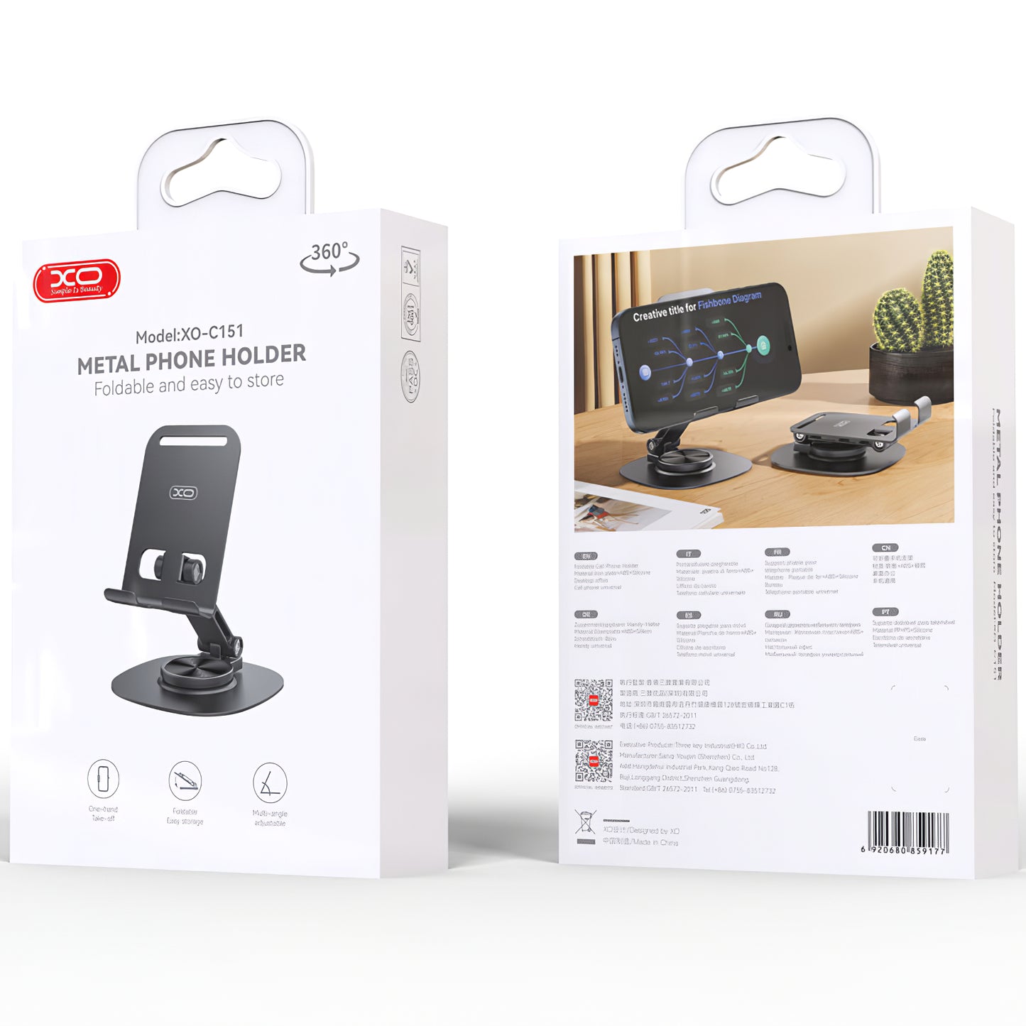 Support de bureau XO Design C151, universel, noir