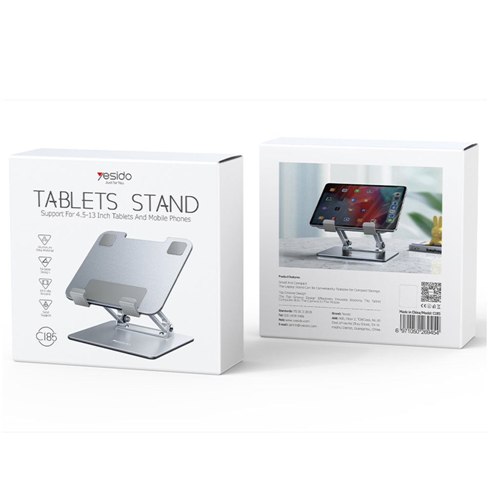 Bürohalterung Yesido C185 für Telefon / Tablet, 4,5 Zoll - 13 Zoll, Silber