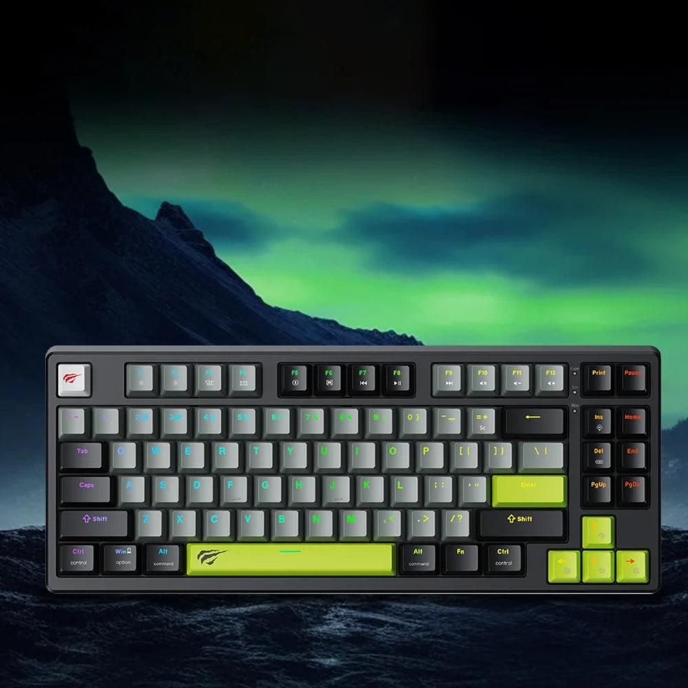 Clavier Gaming Filaire USB HAVIT KB904L, RGB, 1,8m, Noir Vert