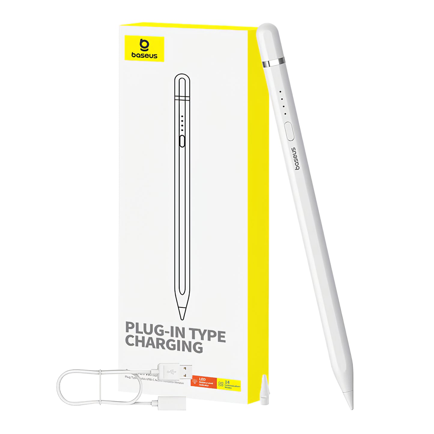 Touch Pen Baseus Smooth Writing 2 Series pour Apple iPad, Version Plug-In Active, Blanc P80015806211-00