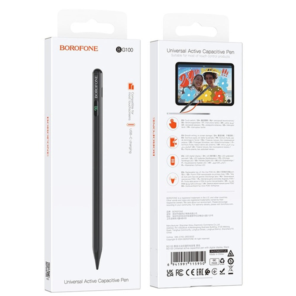 Touch Pen Borofone BG100, Active Version, Schwarz