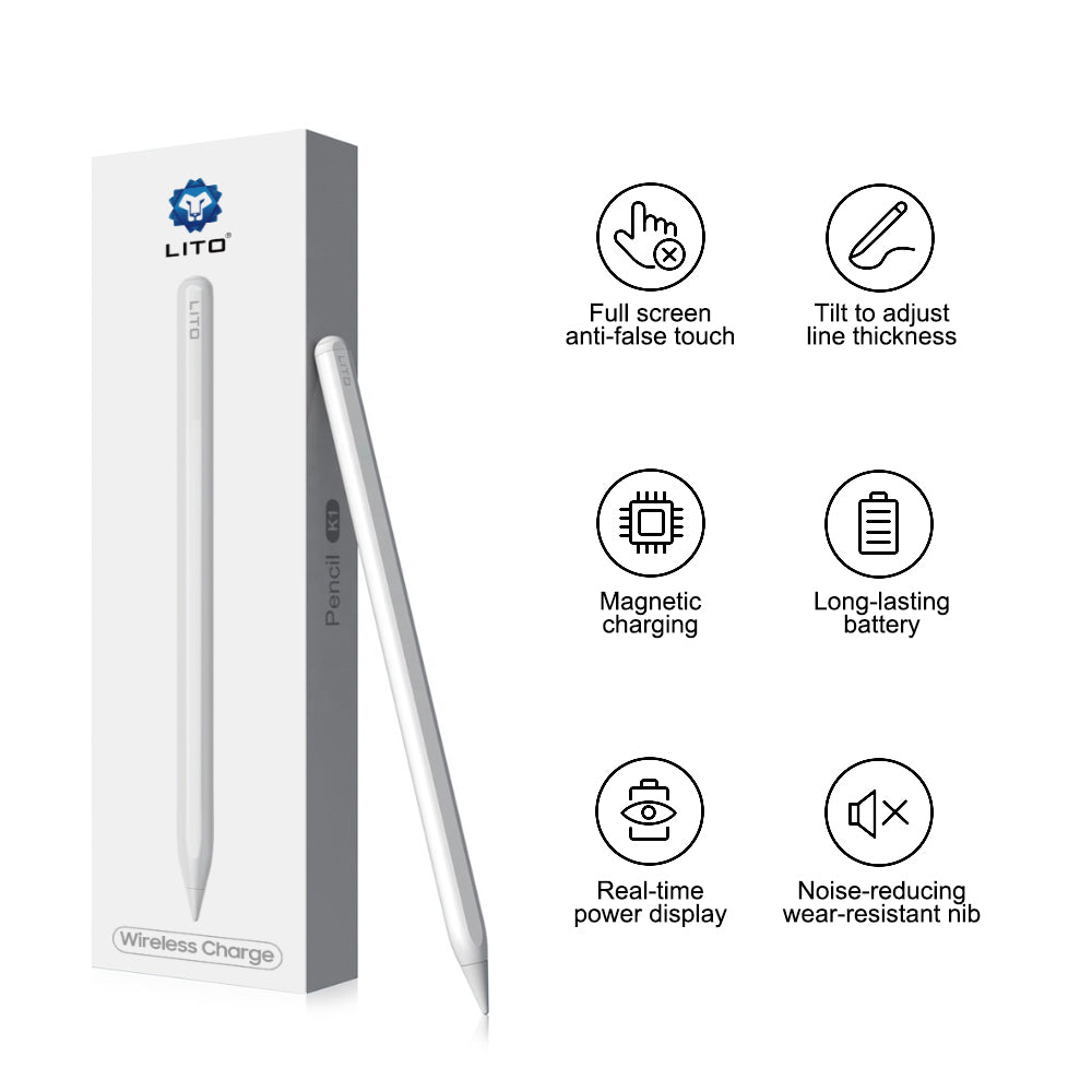Touch Pen Lito K1 pour Apple iPad, Version Active, Blanc