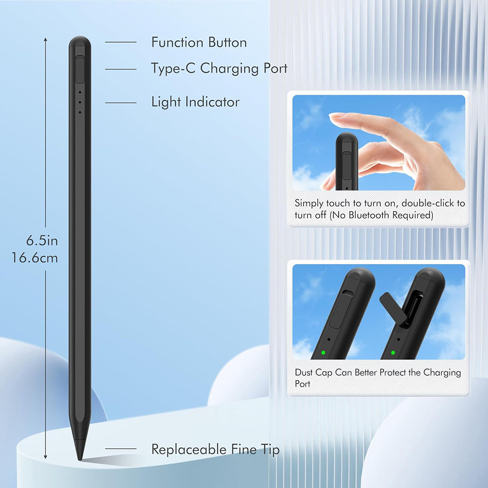 Touch Pen Techsuit AX10-T für Apple iPad, Aktive Version, Weiß