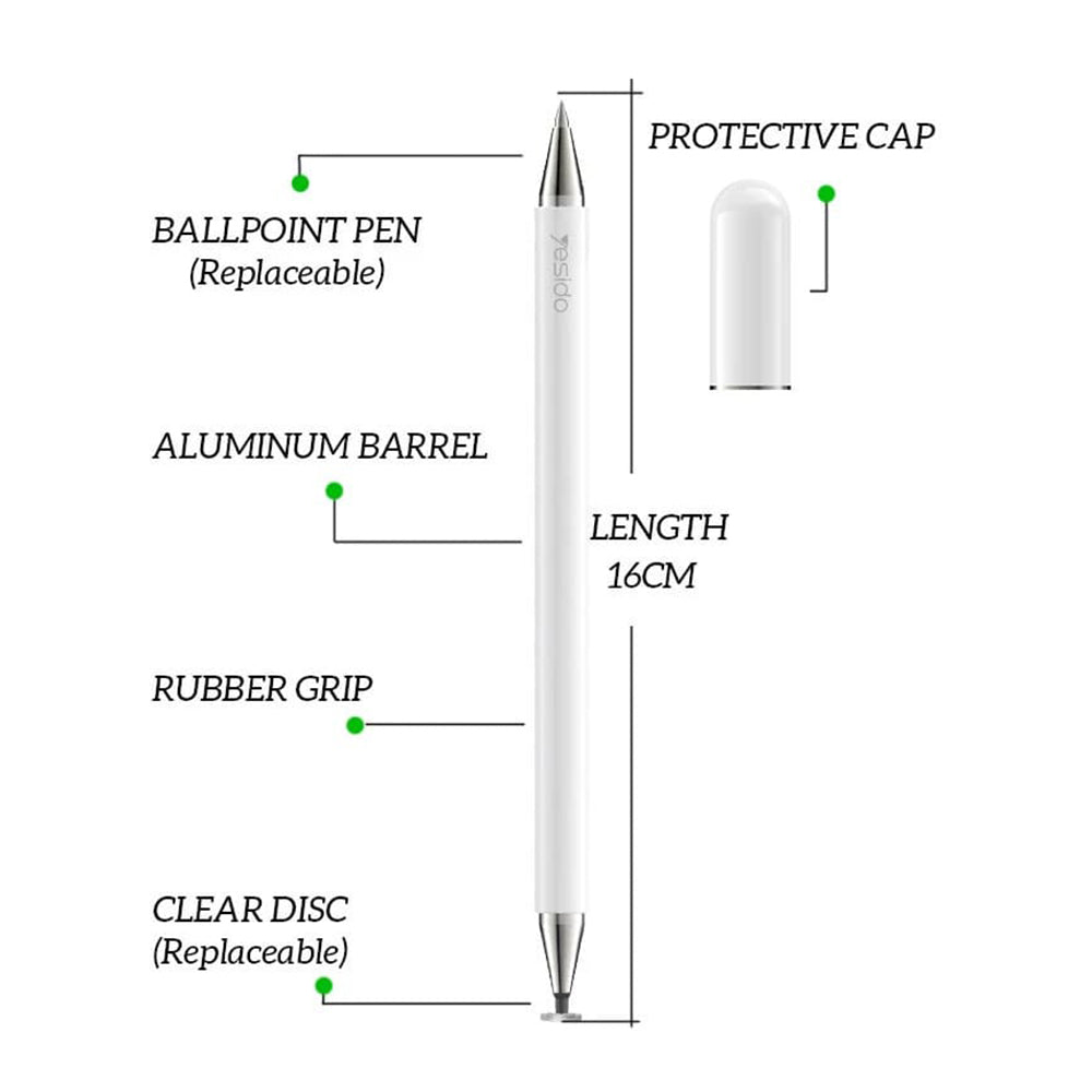 Touch Pen Yesido ST04, 2in1, Weiß