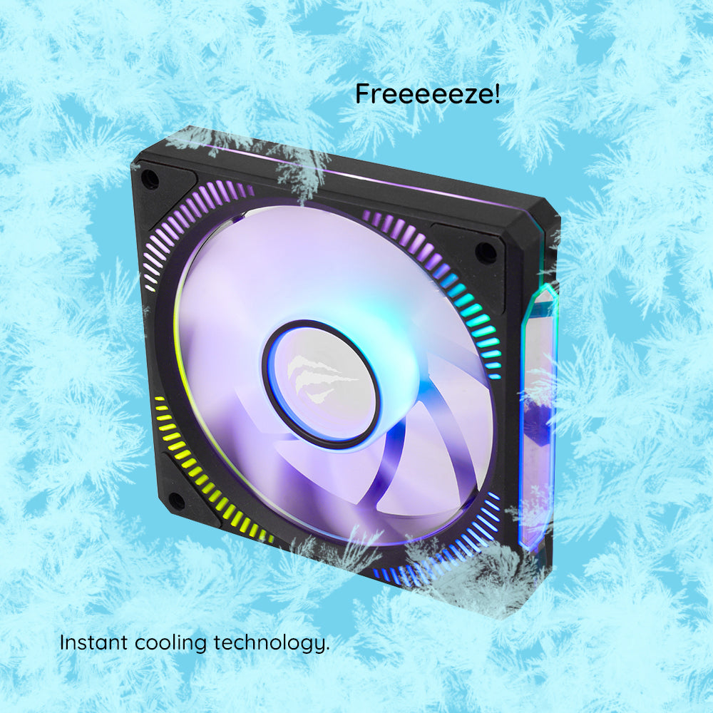Ventilator HAVIT F2096, RGB, 1800RPM, 30dB, 3W, Schwarz