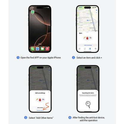 Acefast SmartTag S1 für iOS-Serie, Set 4 Stück, Grau