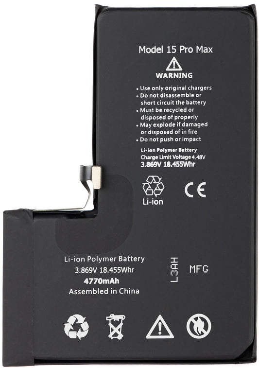 Batterie Apple iPhone 15 Pro Max, Haute Capacité